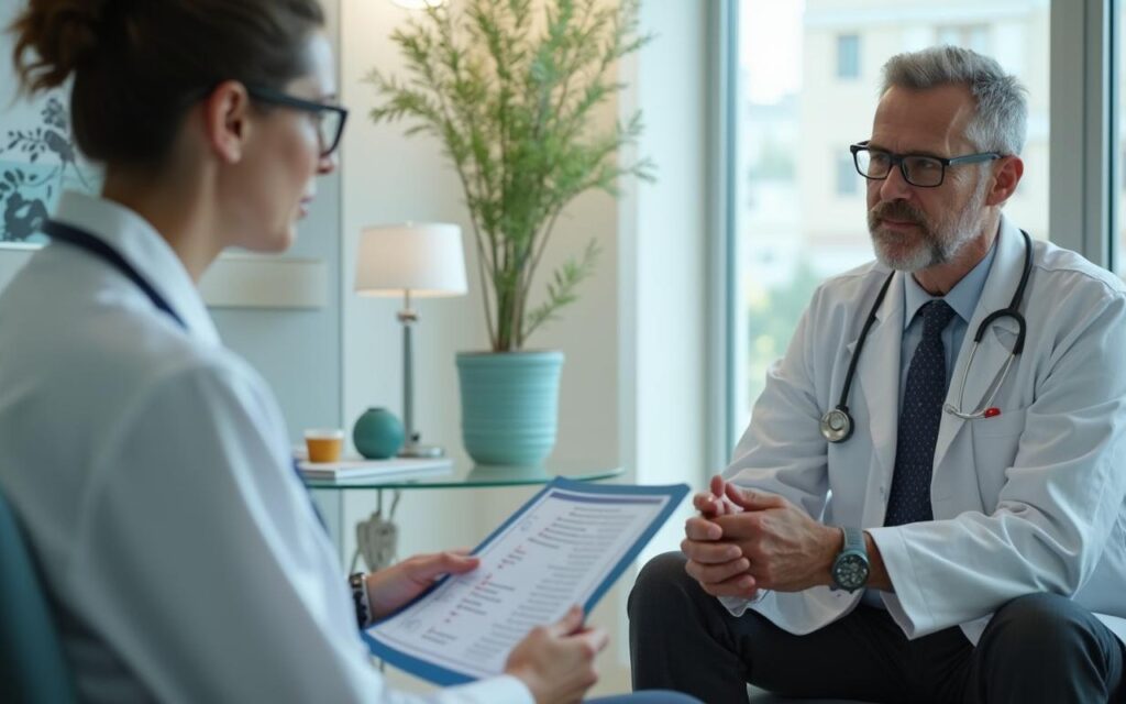 Consultation médicale sur les statines et la gestion du cholestérol.