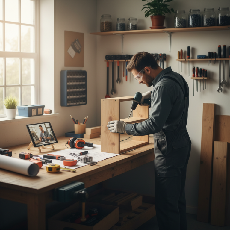 Illustration réaliste sur Apprendre le bricolage : des solutions concrètes pour progresser