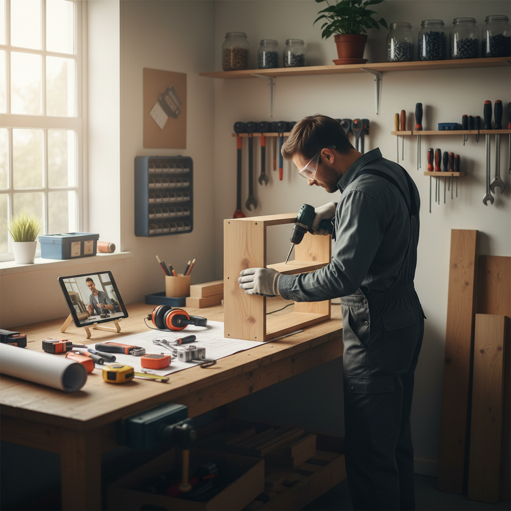 Illustration réaliste sur Apprendre le bricolage : des solutions concrètes pour progresser