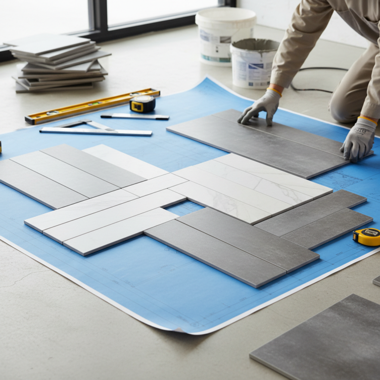 Illustration réaliste sur Le calepinage : la méthode pour poser carrelage sans gaspillage