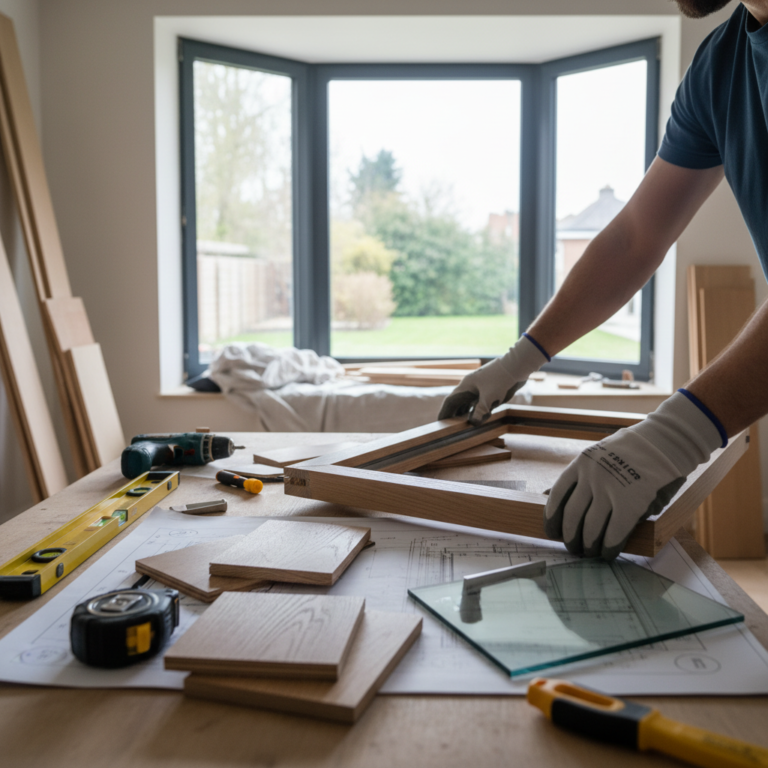 Illustration réaliste sur Travauxmakers menuiserie : guide pour réussir vos projets de rénovation